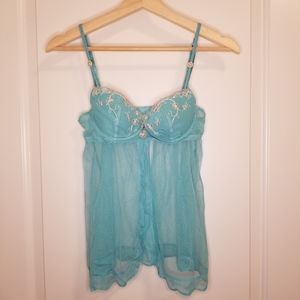 Victoria Secret Turquoise Short Babydoll